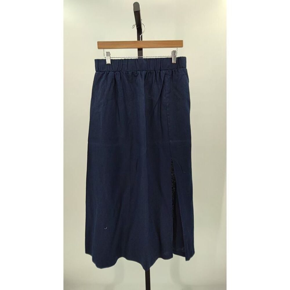Quince Navy Blue Midi Skirt